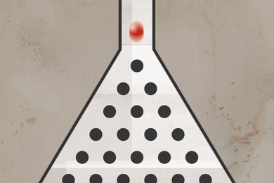 The Aaronson-Arkhipov sampling experiment can be thought of as the quantum-optical equivalent of a Galton board, a 19th-century device invented to illustrate some basic principles of probability theory.
