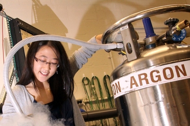 Christie Chiu is currently working with physics professor Janet Conrad on research related to neutrinos