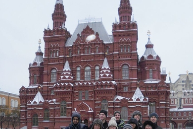 The students spent 10 days in Russia in January.
