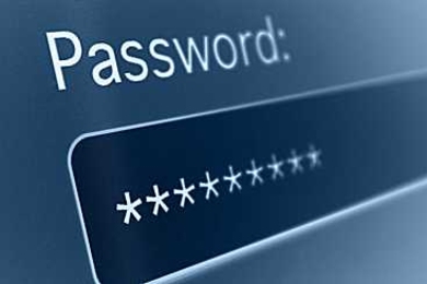 Close-up of password form filled out
