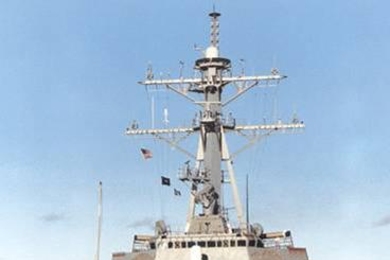 Navy ship in water