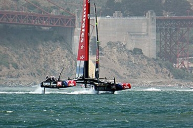 The AC72 sailing in the 34th America's Cup. 