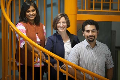 From left: Dr. Lavanya Sharan, Dr. Ruth Rosenholtz and Shaiyan Keshvari. 