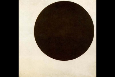MIT physics professor Senthil Todadri says the unusual electrical behavior of materials called topological insulators reminds him of the 1915 painting by Russian artist Kazimir Malevich, called "Black Circle" (shown here), because the only feature of interest in the painting is the boundary between the black circle and the white background. In topological insulators, all of the significant electri...