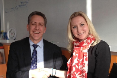 Professor Anne White with Dean Ian Waitz of the School of Engineering.