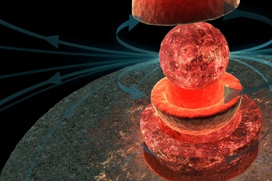 Artist depiction of a lunar dynamo