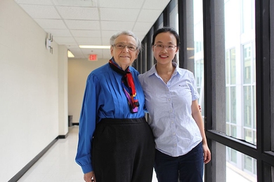 Millie Dresselhaus (left) and Lin Zhou
