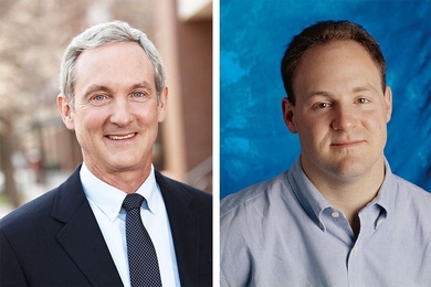 MIT Professor Tom Leighton (left) and the late Danny Lewin SM '97 have been named to the National Inventors Hall of Fame. 