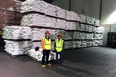 Mark Brennan (left) and Prithvi Sundar are graduate students working with MIT’s Comprehensive Initiative on Technology Evaluation to better understand and evaluate the food aid supply chain.