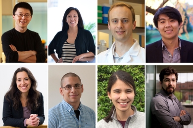 Ten from MIT and the Broad Institute recently received NIH Director's Awards. Top row (l-r): Feng Zhang, Kay Tye, Kevin Esvelt, Fei Chen; Bottom row (l-r): Gabriela Schlau-Cohen, Ahmed Badran, Hilary Finucane, Ed Boyden. Not pictured: Paul Blainey and Evan Macosko. 