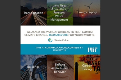 MIT's Climate CoLab seeks votes for climate change ideas, submitted in seven contests.