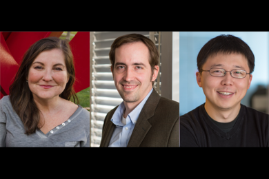 Left to right: Laurie Boyer, Matt Shoulders, and Feng Zhang.