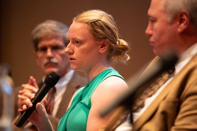 Karen Dawson participates in a panel discussion about the new MIT interdisciplinary study, “The Future of Nuclear in a Carbon-Constrained World.”