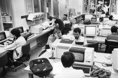 From 1983 to 1991, MIT partnered with IBM and the Digital Equipment Corporation to provide computer workstations for students working on aerospace engineering, language learning, educational projects, and much more. 