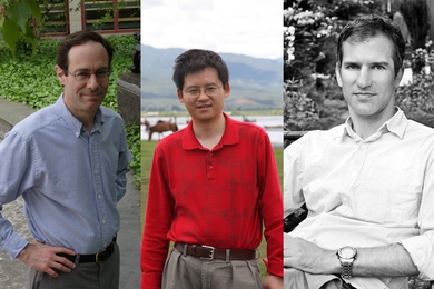 Guggenheim Fellowship recipients (left to right) David Jerison, Hong Liu, and Seth Mnookin