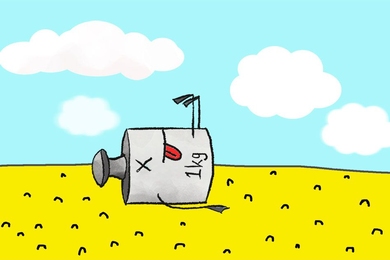 illustration of a dead kilogram