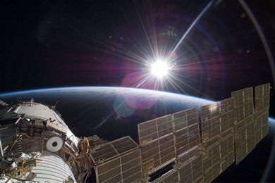 Sunrise over the International Space Station