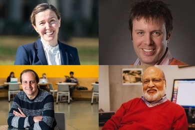 Clockwise from upper left: Asu Ozdaglar, Joel Voldman, Arvind, and Antonio Torralba