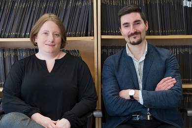MIT Associate Professor Noelle Eckley Selin (left) and former graduate student Emil Dimanchev SM ’18 used a new method to analyze the impacts of current and proposed state-level renewable energy and carbon pricing policies. Their study yielded some unexpected outcomes on the health benefits of the policies they examined. 