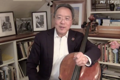Cellist Yo-Yo Ma performed and spoke at Virtual Solve at MIT. 