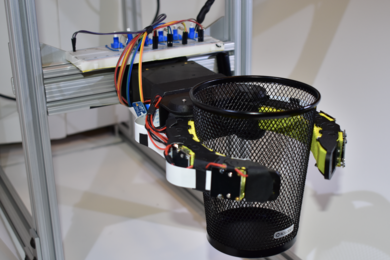Professor Ted Adelson's team created a soft robotic finger that uses embedded cameras and deep learning to enable high-resolution tactile sensing and “proprioception” (awareness of positions and movements of the body). 