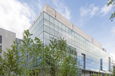 Photo of the exterior of MIT.nano’s building