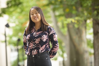 Photo of Flora Klise on MIT's campus