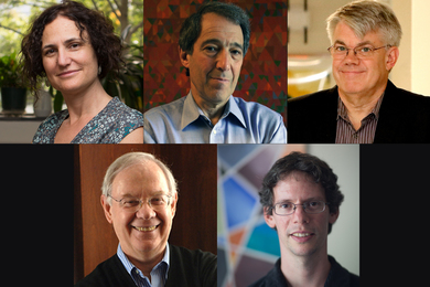 Photos of Dan Freedman, Robert Griffin, Larry Guth, Stephen Morris, and Gigliola Staffilani
