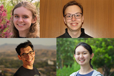 Headshots of Violetta Jusiega, Spencer Compton, Brandon Perez, and Ivy Huang 
