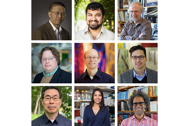 Nine headshot photos of Bose grant winners in a three by three grid