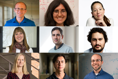 Grid with nine headshots of the tenured engineers of 2023