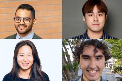 Headshots of Athul Paul Jacob, Maohao Shen, Victor Butoi, and Andi Peng.