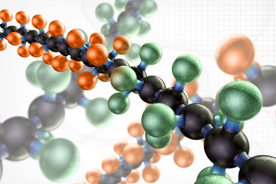 Merged polymer chain showing two different types of polymers 