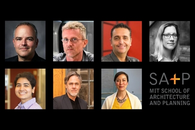 7 thumbnail portrait photos of MIT faculty