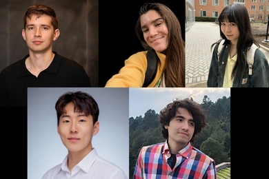 Portrait photos of five interns
