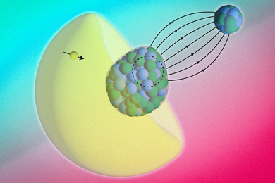 Diagram of radium atom with nucleus